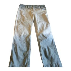 Anthropologie Blue and Cream Wide Leg Jeans